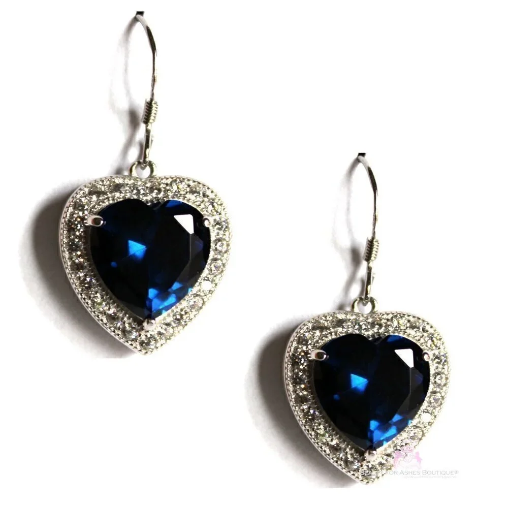 Heart for Jerusalem™ Sterling Silver Sapphire Cz Dangle Earrings - New w/Tags